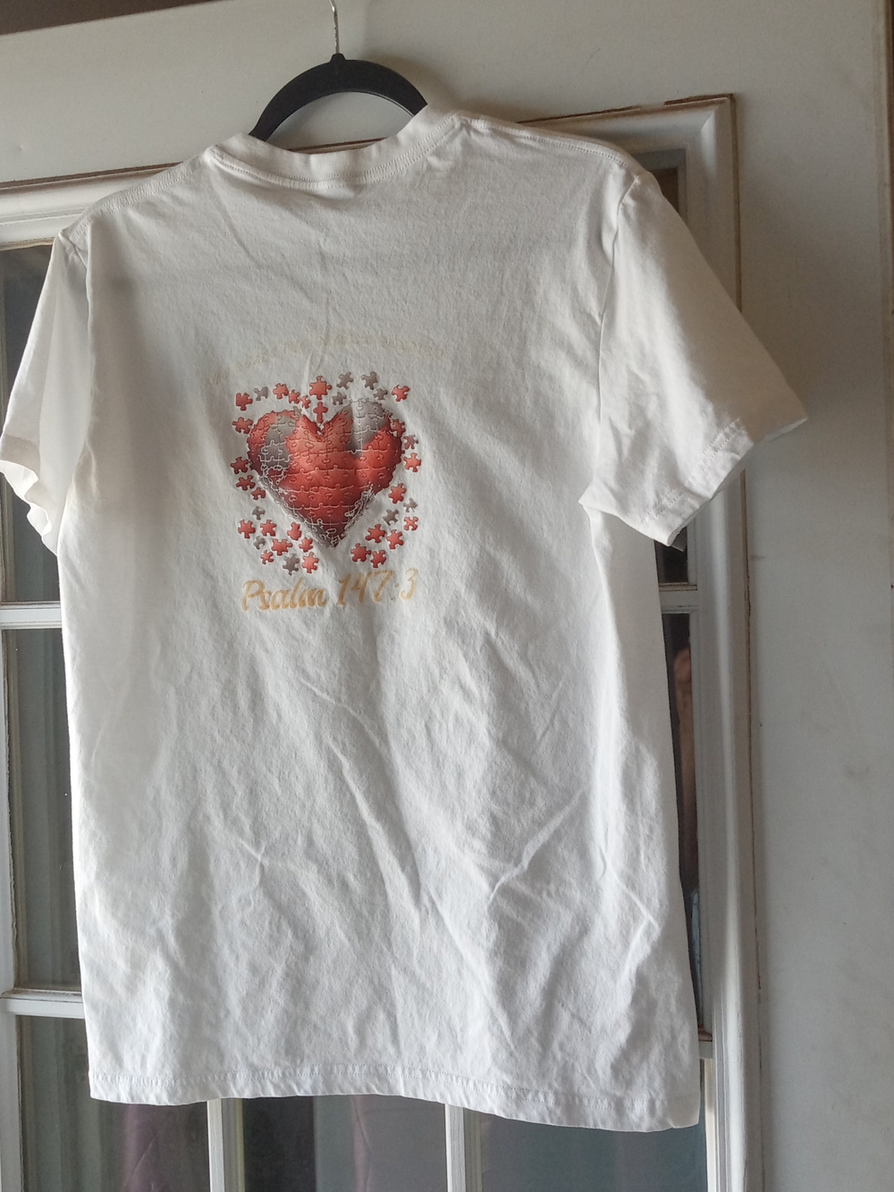 Caribbean White Short Sleeve Tee with Light Tan Chest Accent - Picture 2 of 5